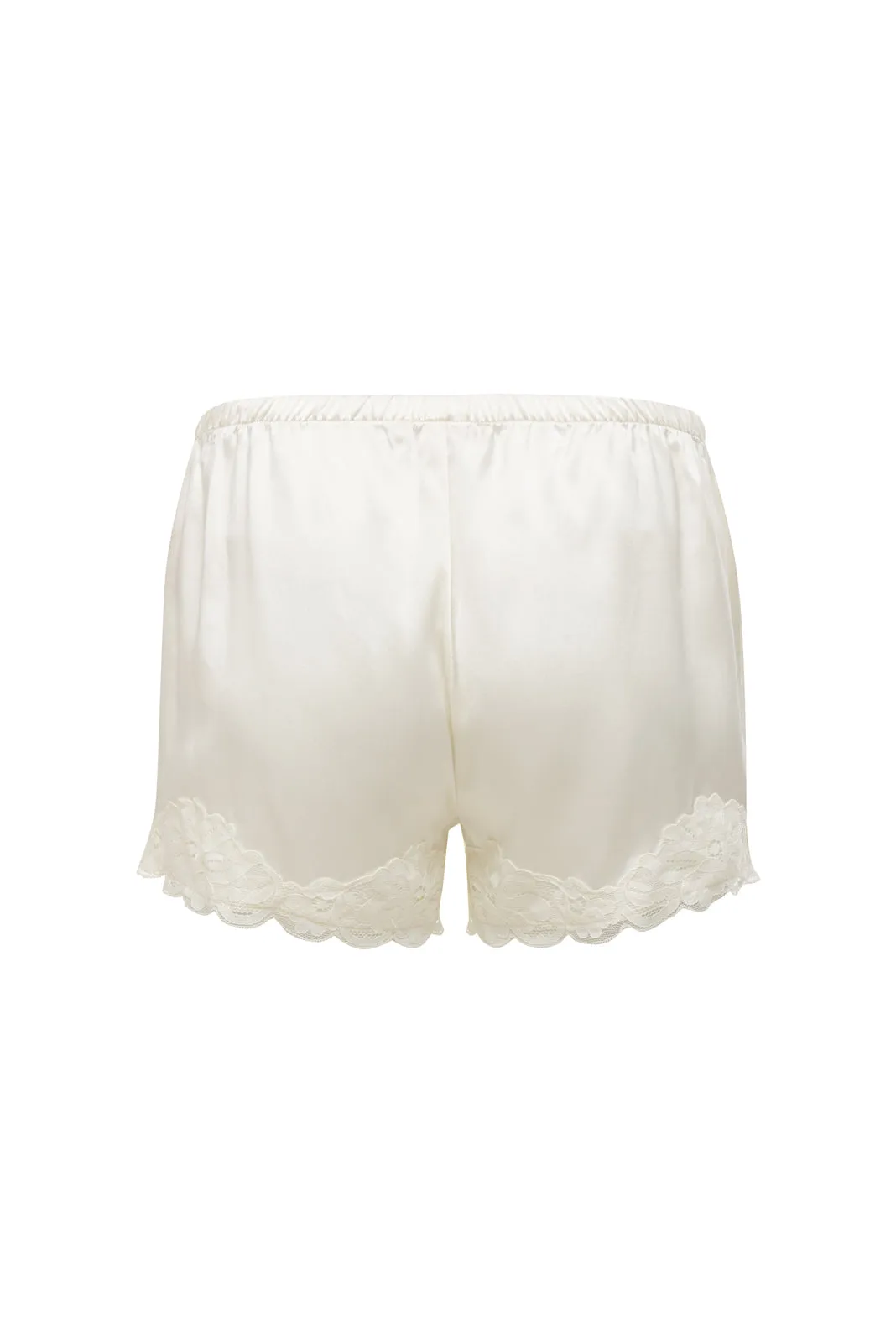 Floral Lace Silk Shorts Dove