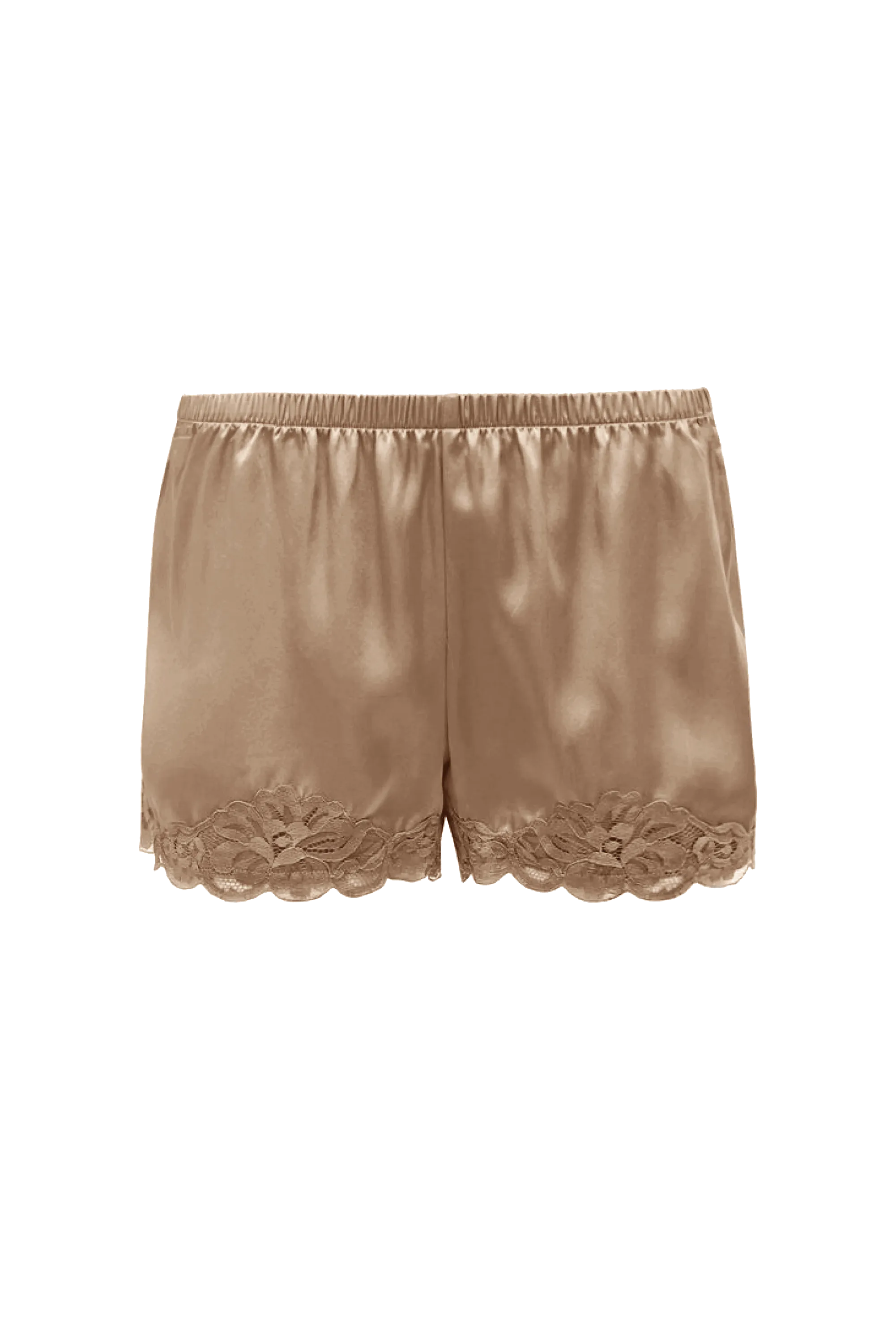 Floral Lace Silk Shorts Dune Sand