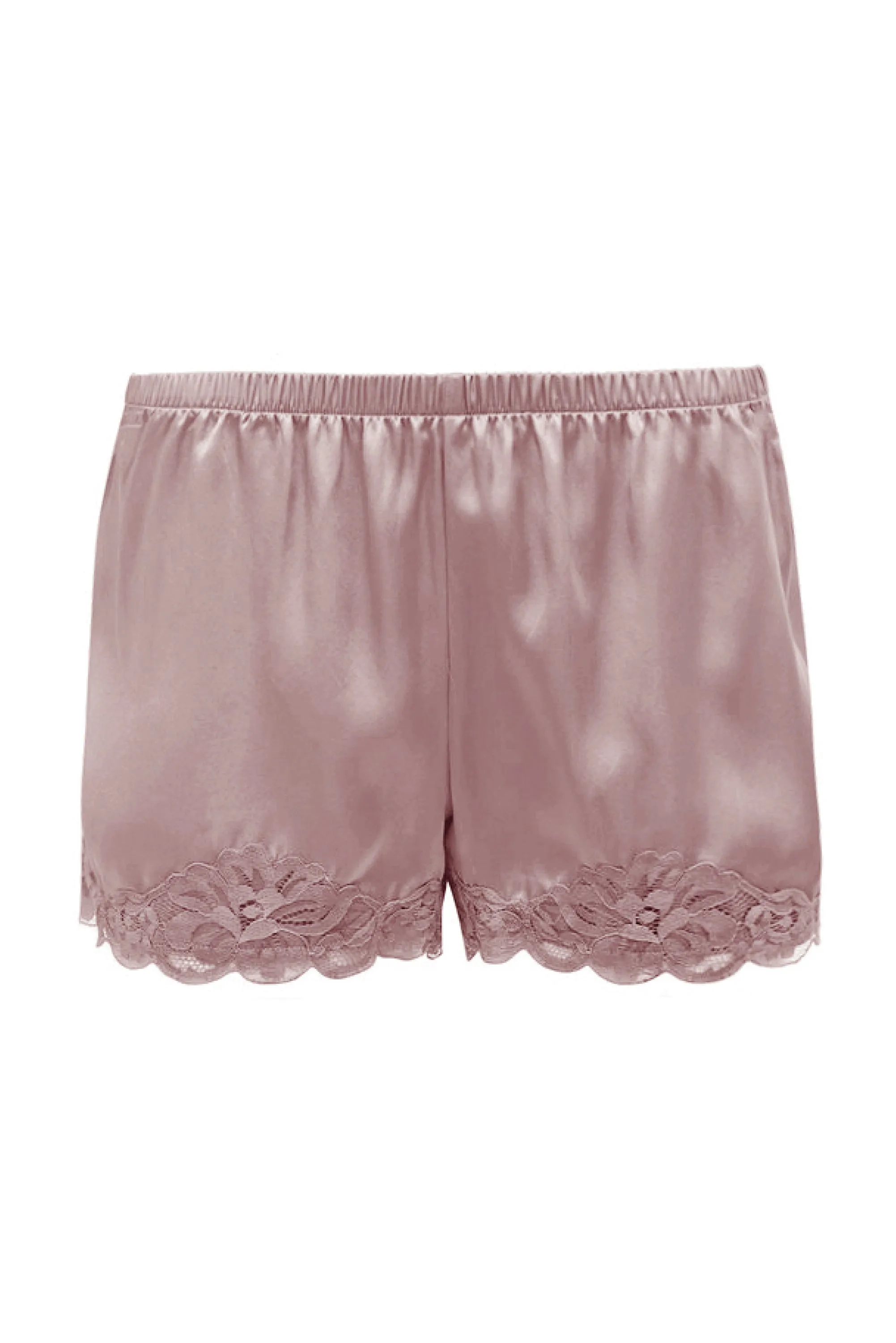 Floral Lace Silk Shorts Muted Rose