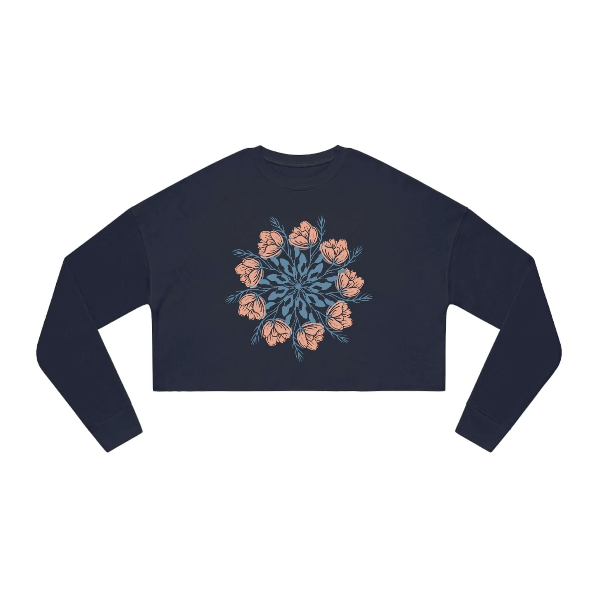 Floral Mandala Cropped Sweatshirt