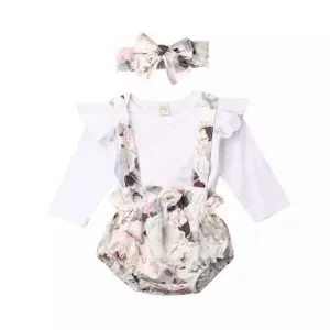 Floral Suspender Bloomer Set