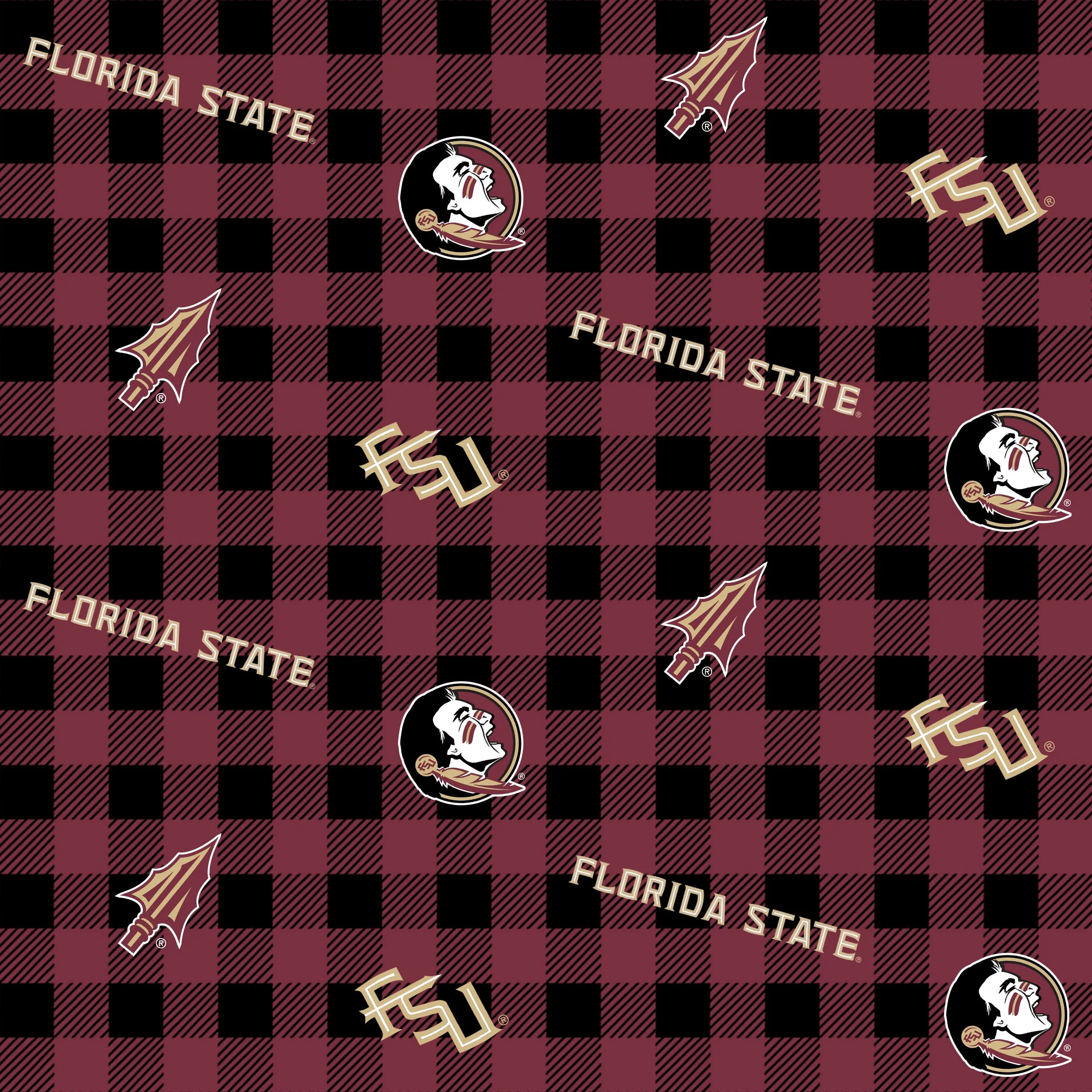 FLORIDA STATE UNIVERSITY-Buffalo Plaid-100% Cotton-FSU1207