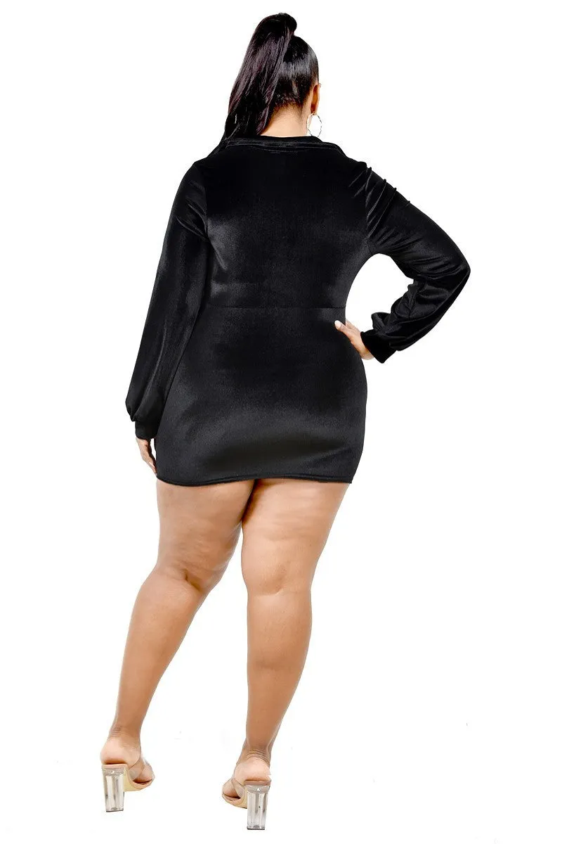 “Florrie” Black Velvet Dress
