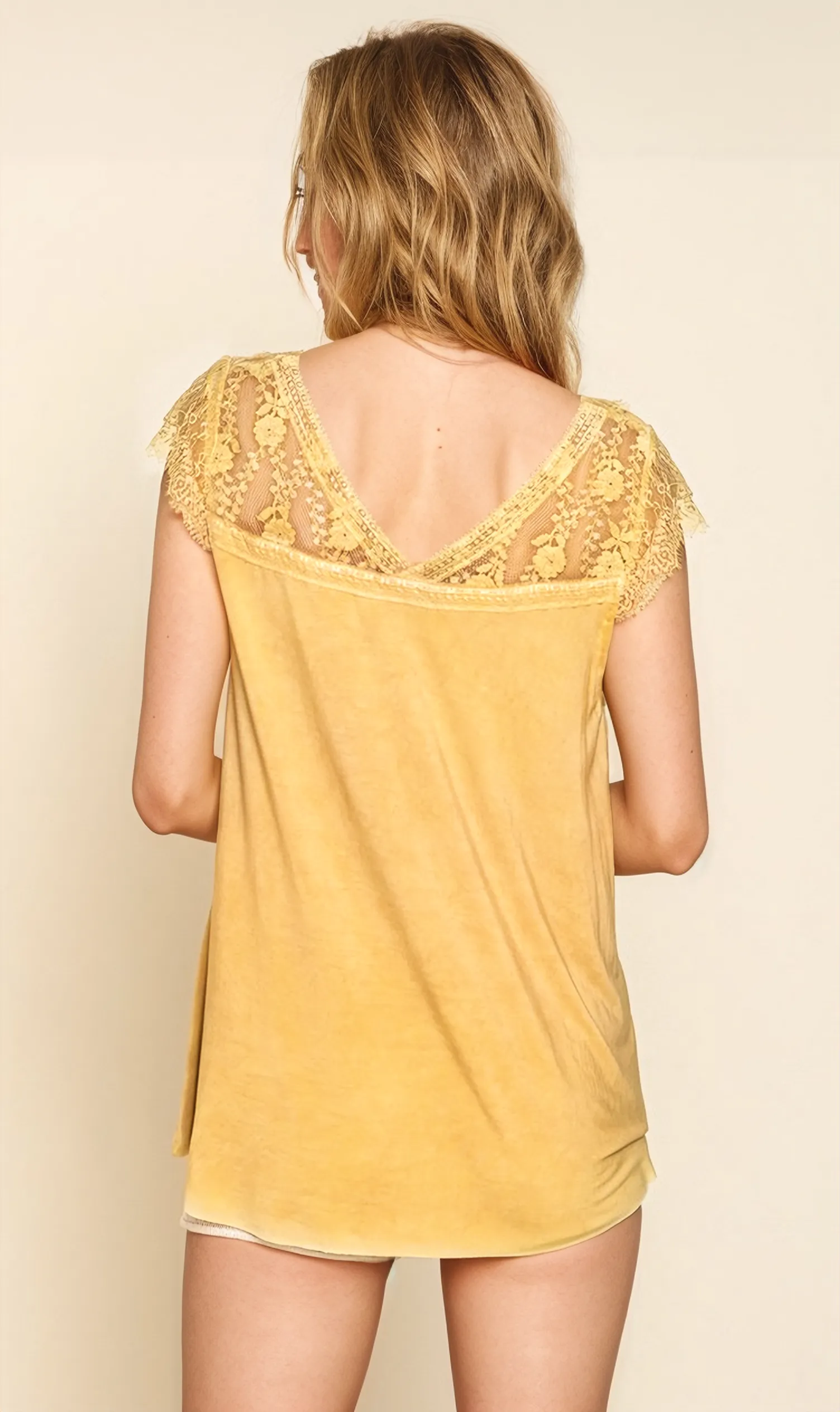 FOREVER YOURS LACE TOP IN GINKGO YELLOW