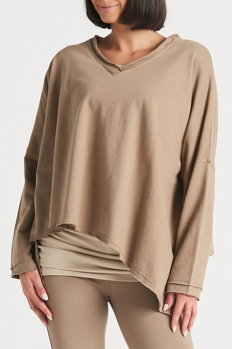 French Terry Double Angle V-Tee