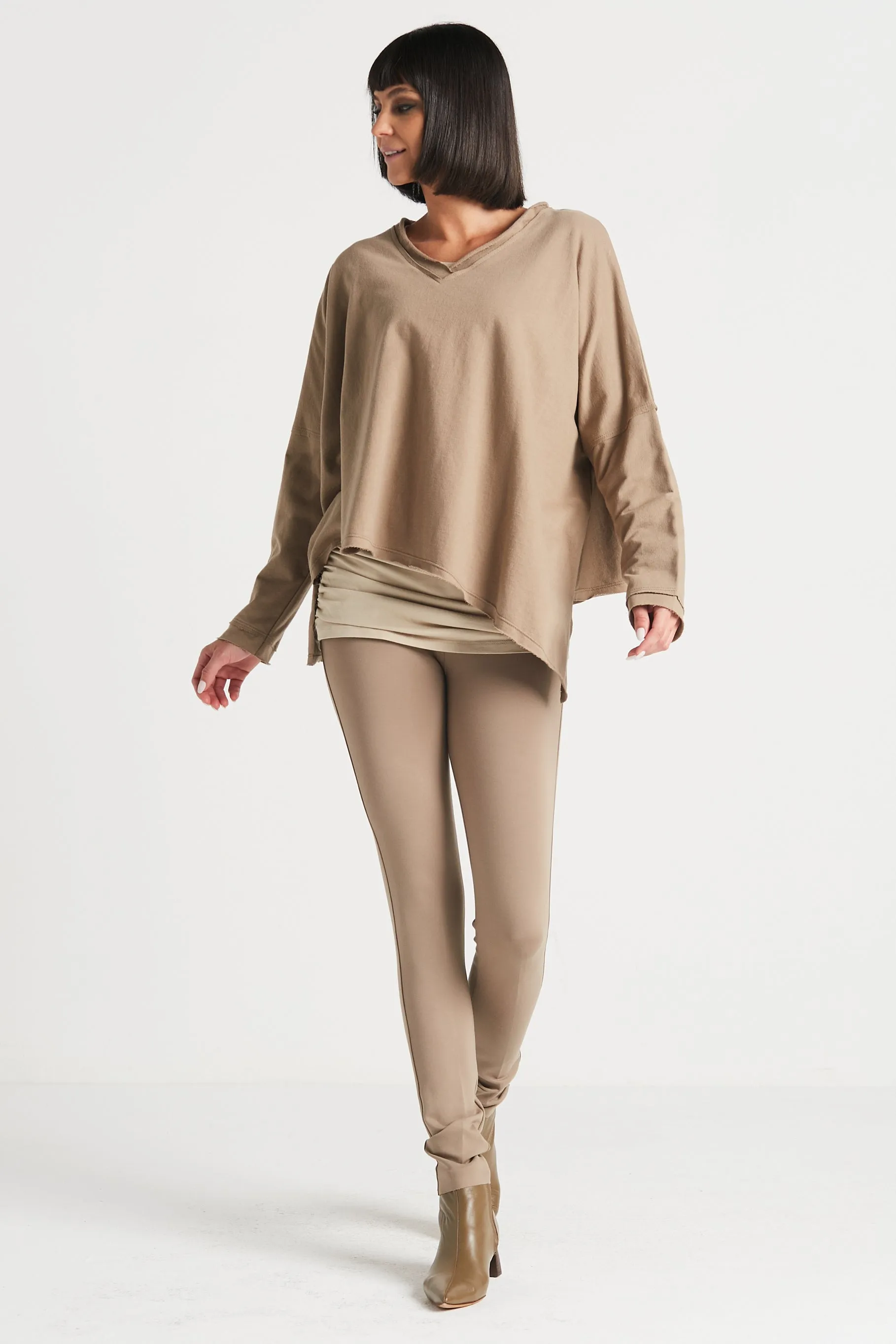 French Terry Double Angle V-Tee