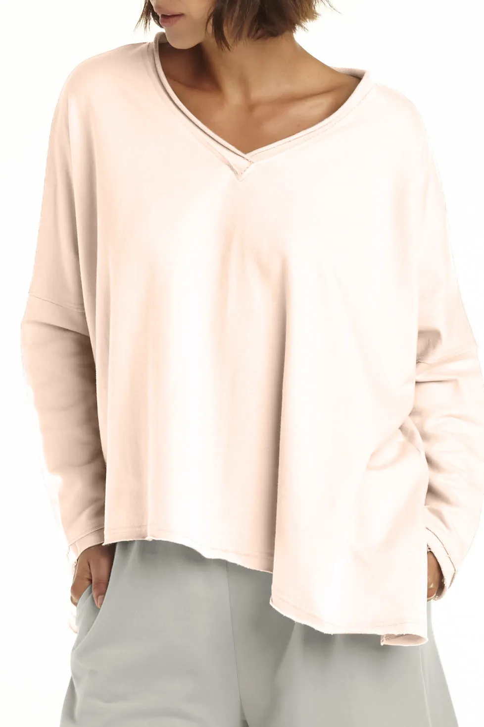 French Terry Double Angle V-Tee