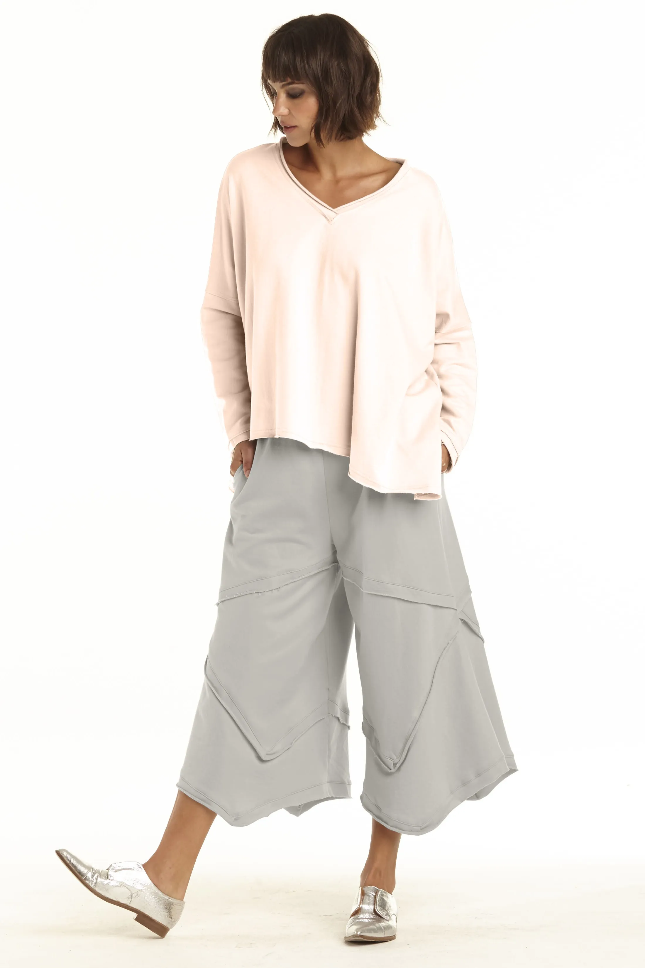 French Terry Double Angle V-Tee