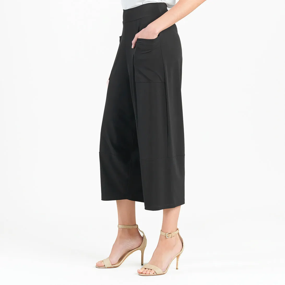 Front Seam Double Pocket Gaucho Pant - Black - Final Sale!