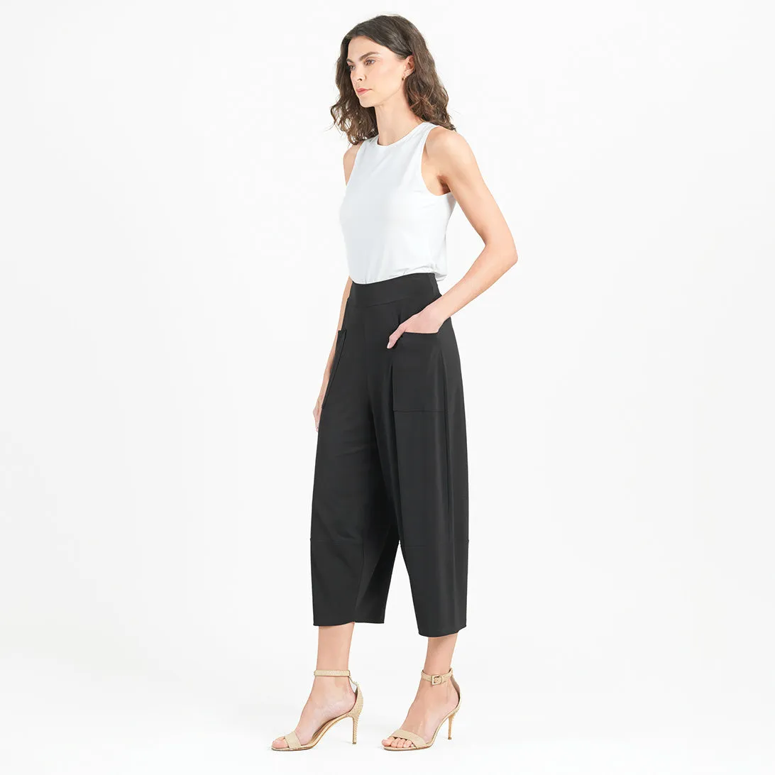 Front Seam Double Pocket Gaucho Pant - Black - Final Sale!