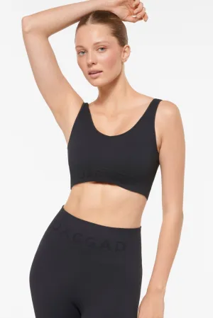 FUSION SEAMLESS CROP TOP BLACK