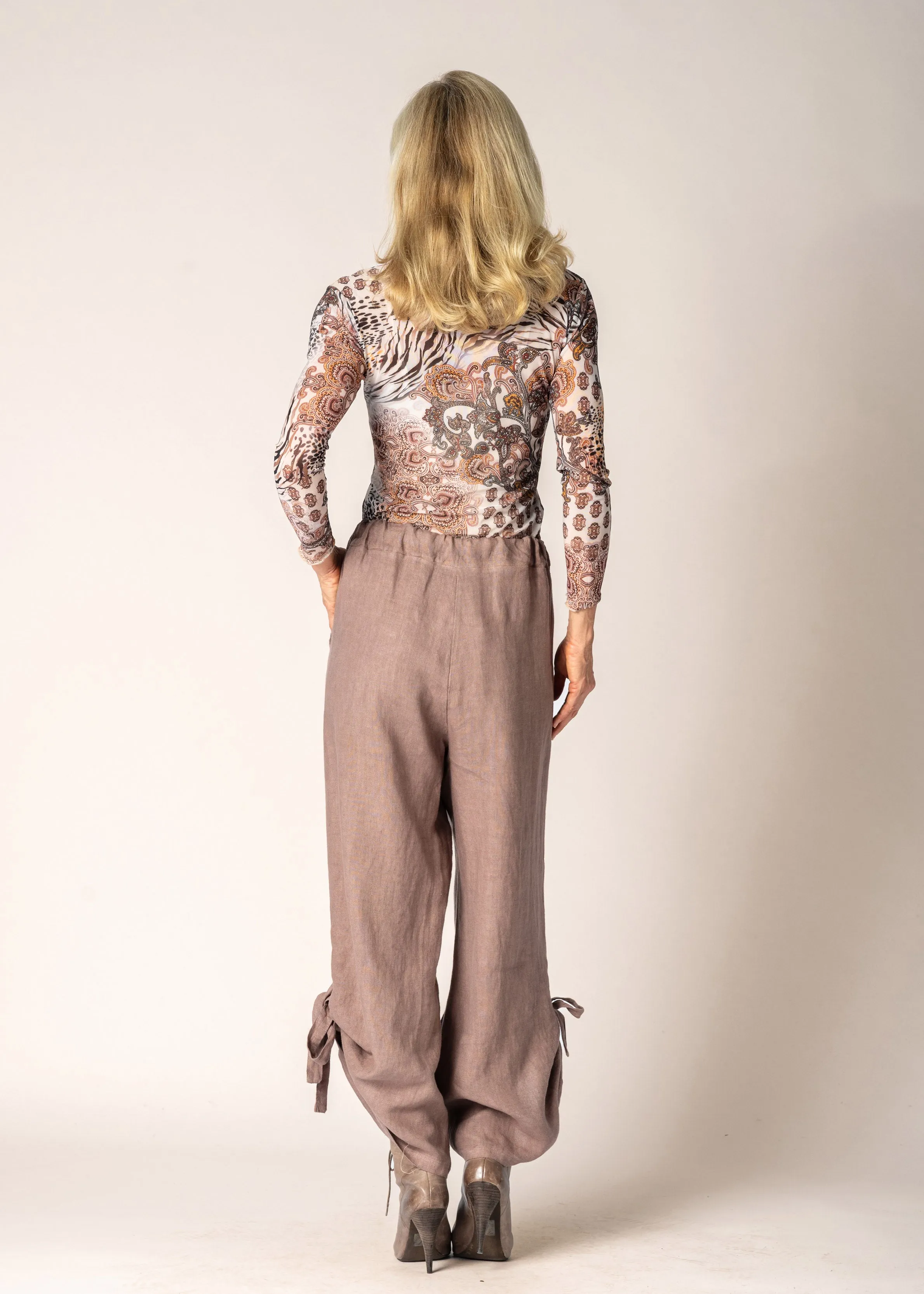 Gabriella Linen Pants in Milk Chocolate