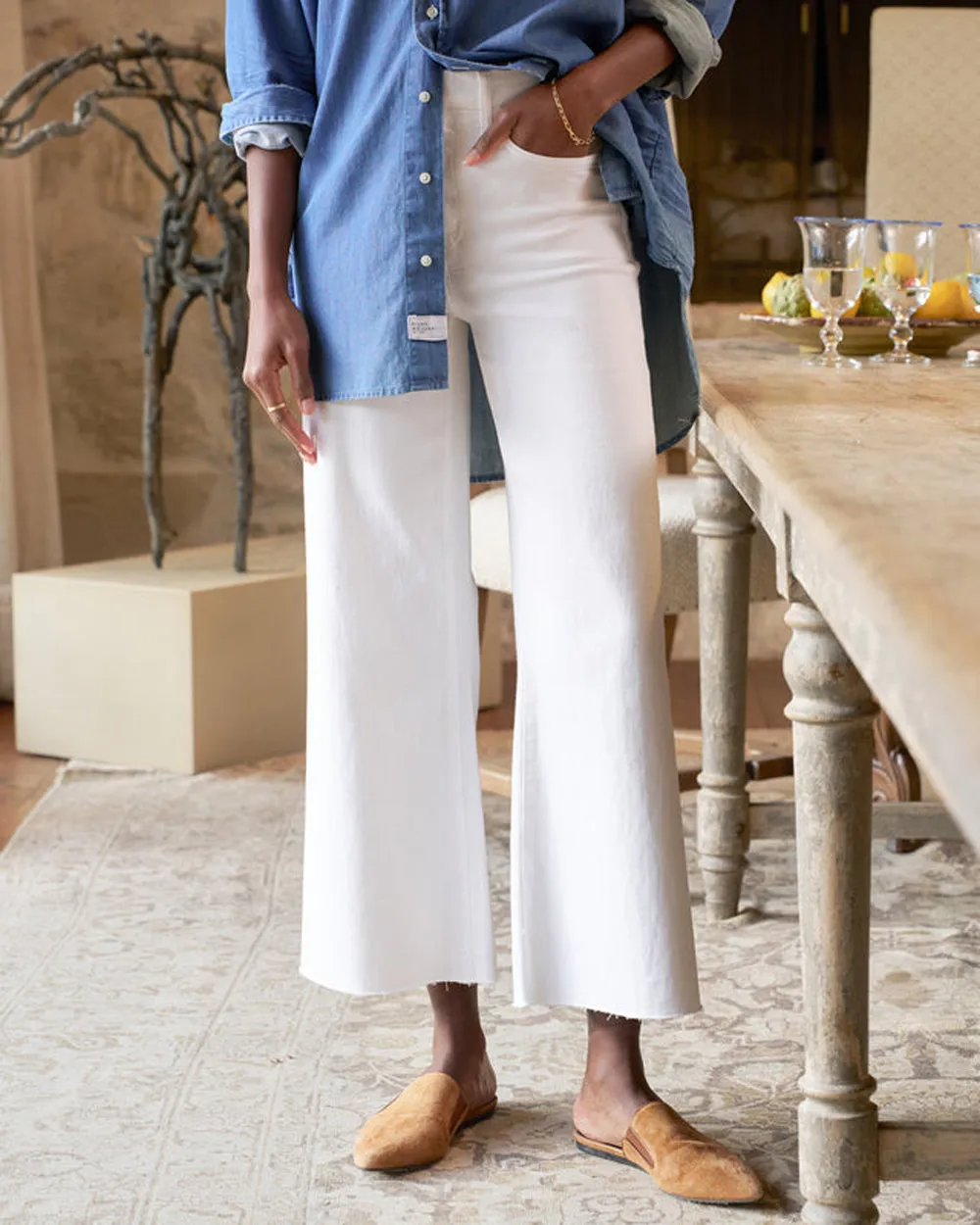 Galway Denim Gaucho in White
