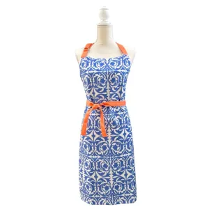 garden gate santorini blue printed cloth cook's aprons