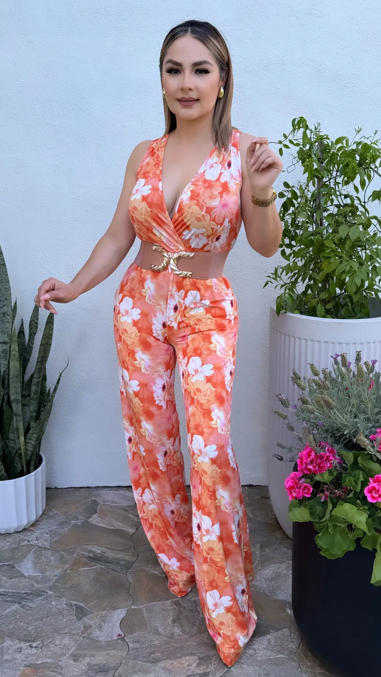 GENEVIEVE ORANGE JUMPSUIT