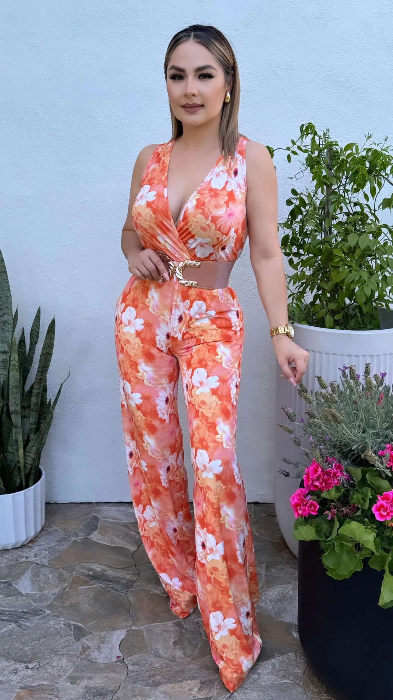 GENEVIEVE ORANGE JUMPSUIT