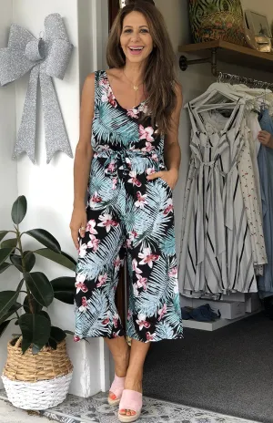 Georgia Jumpsuit - Palm Print