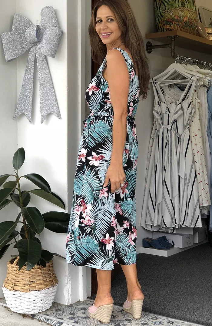 Georgia Jumpsuit - Palm Print