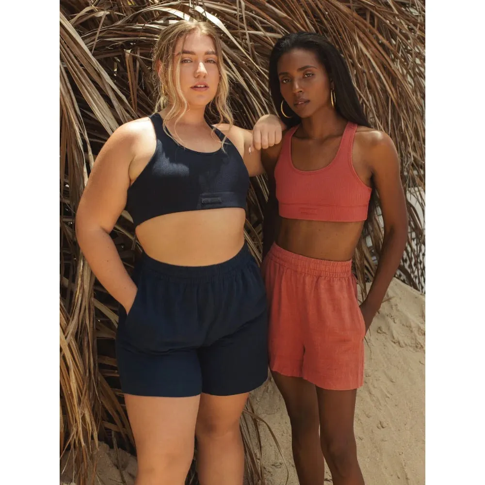GIRL CRUSH LINEN SHORTS TERRACOTTA