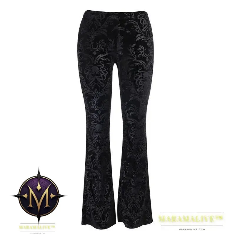 Girl Student Suede Embossed Casual Wide Leg Pants