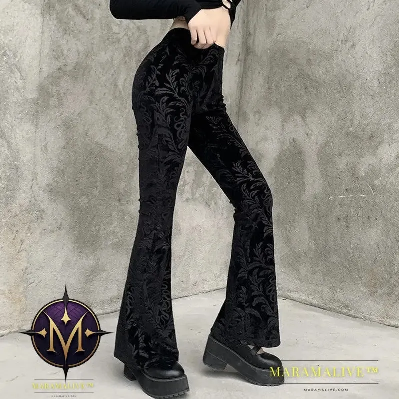 Girl Student Suede Embossed Casual Wide Leg Pants