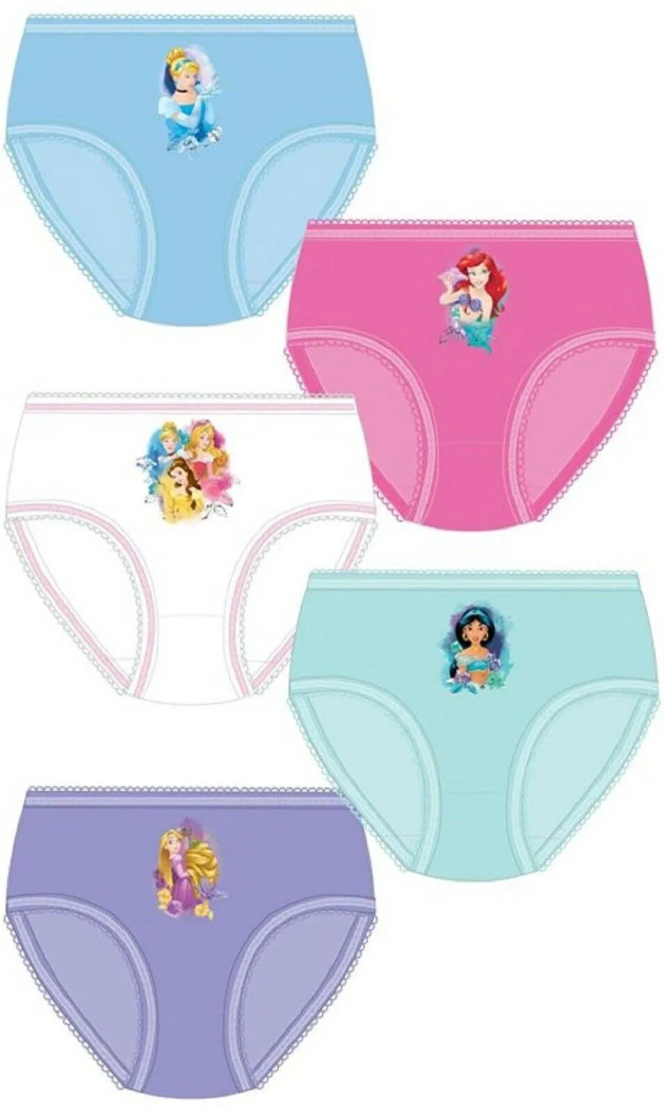 Girls Disney Princess Pants  5pk