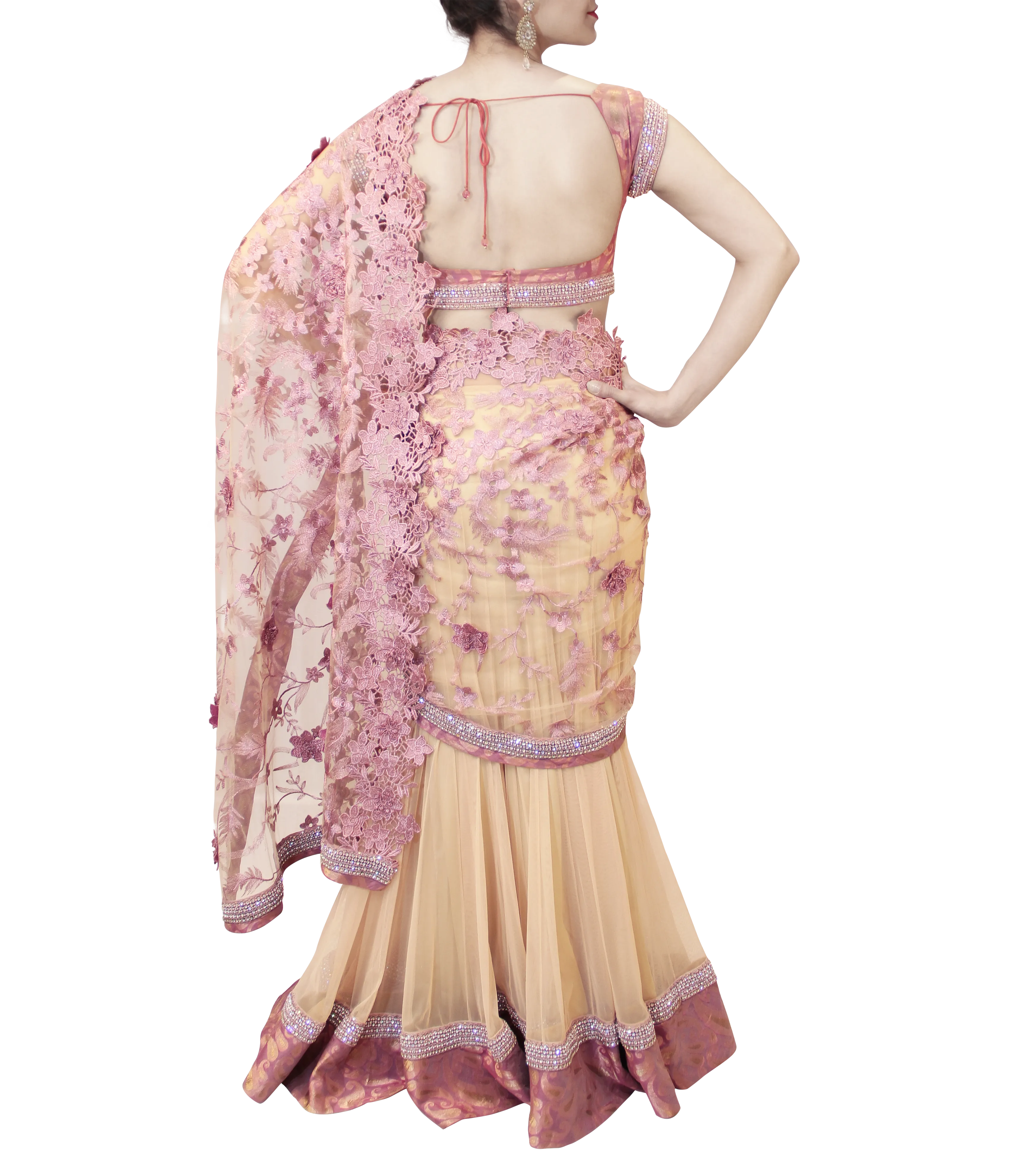 GOLD AND LAVENDER LEHENGA SAREE