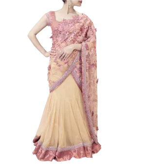 GOLD AND LAVENDER LEHENGA SAREE
