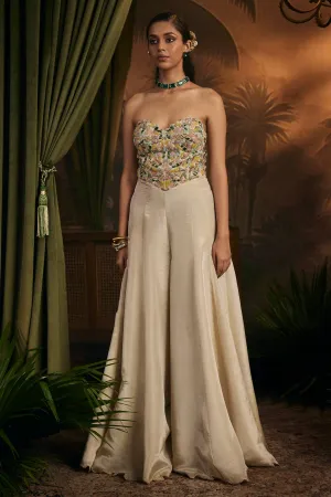 Gold Embroidered Corset Jumpsuit