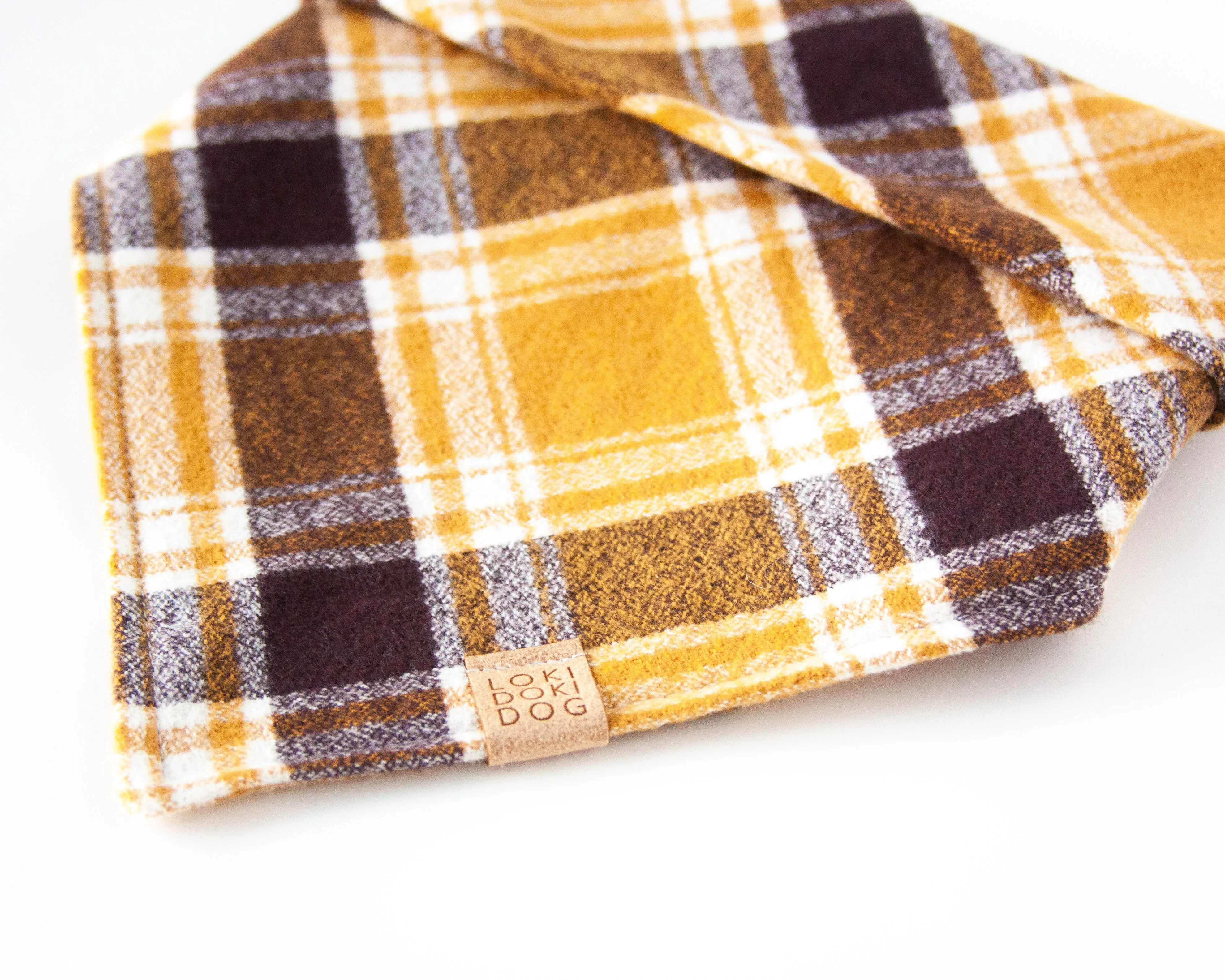 Golden Autumn Plaid Flannel Dog Bandana