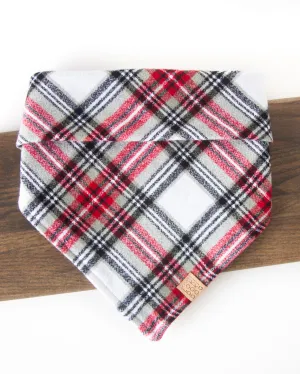 Good Tidings Christmas Plaid Flannel Dog Bandana (Personalization Available)