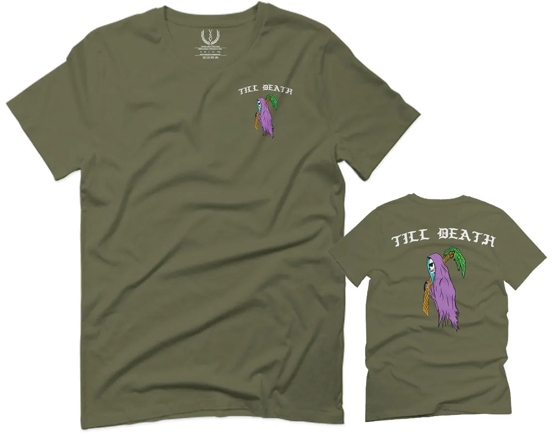 Good Vibe Summer Palm Graphic Till Death Cool Bones surf Obei Society For men T Shirt