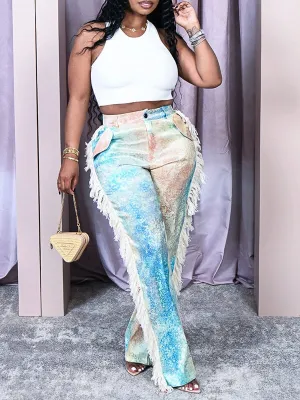 Gorgeousladie Fringe Combo Printed Pants