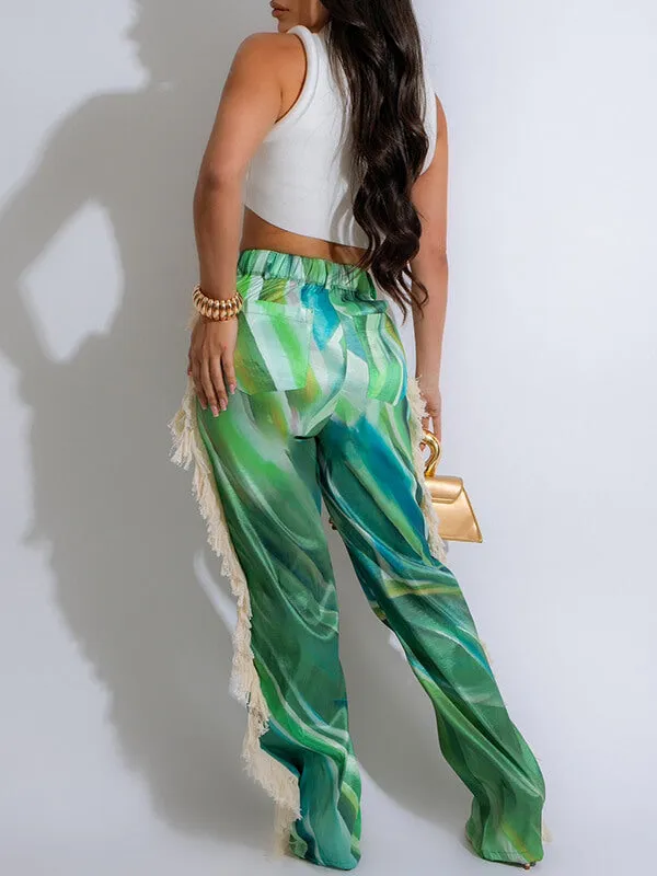Gorgeousladie Fringe Combo Printed Pants