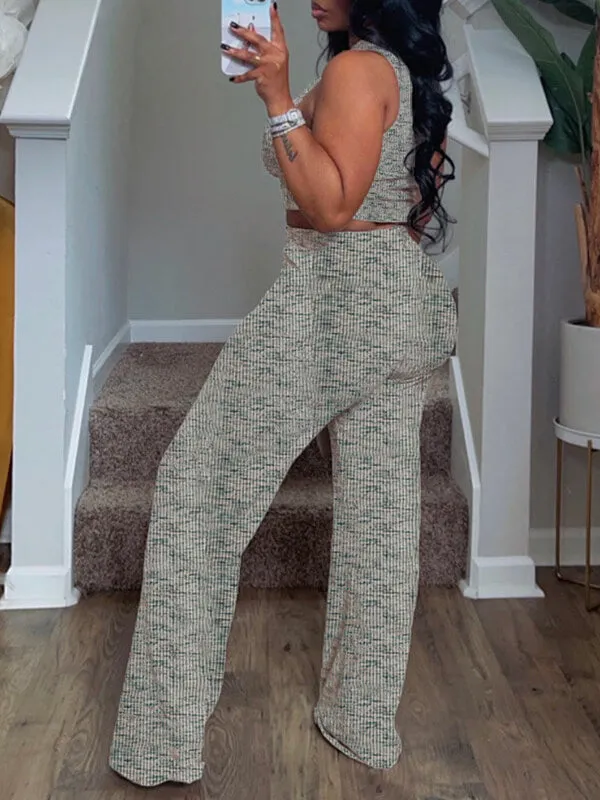 Gorgeousladie Printed Tank Top & Pants Set
