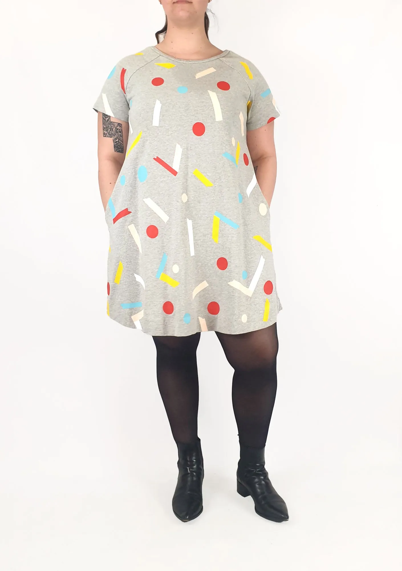 Gorman   Mireia Ruiz grey print dress size 14