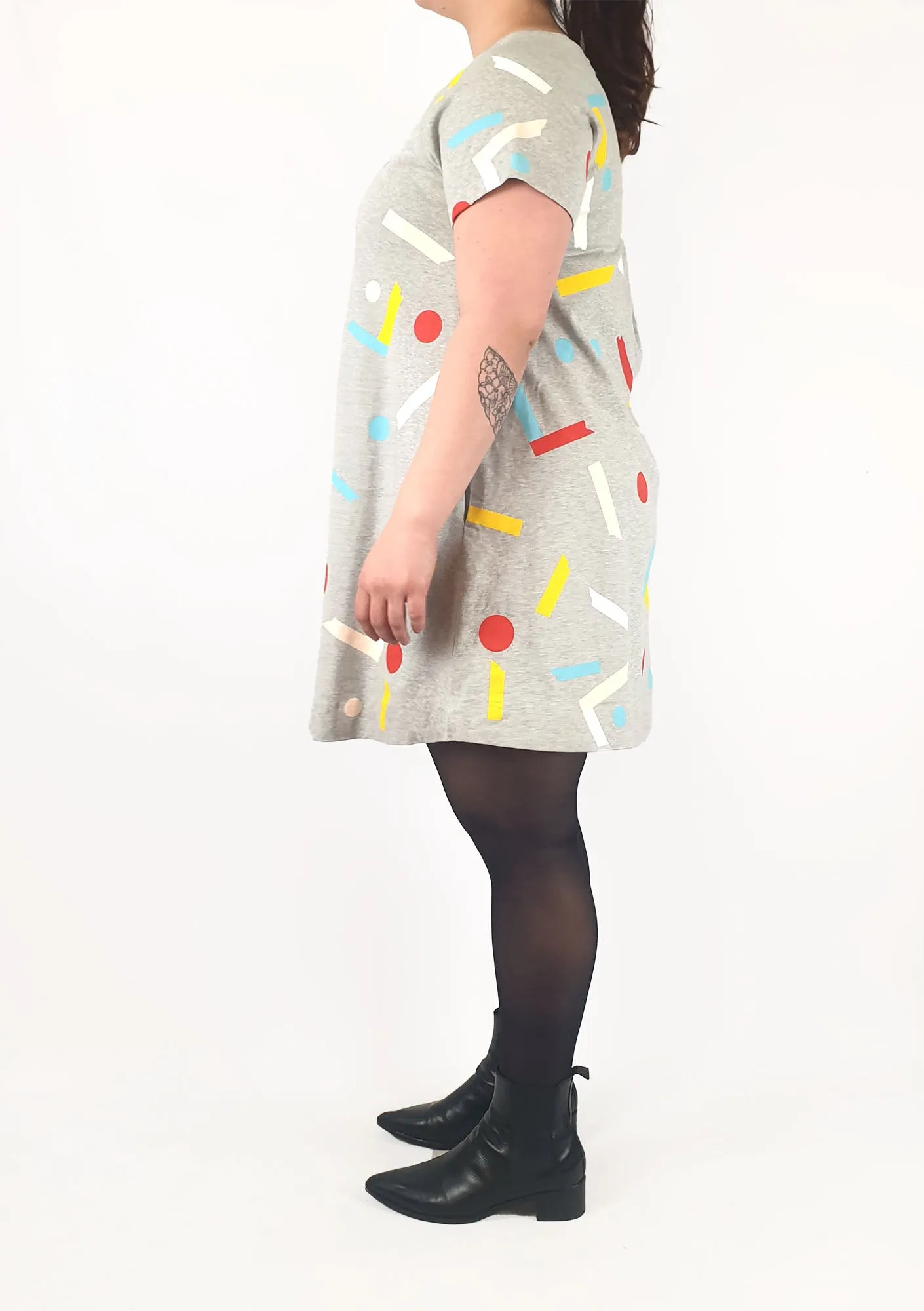 Gorman   Mireia Ruiz grey print dress size 14