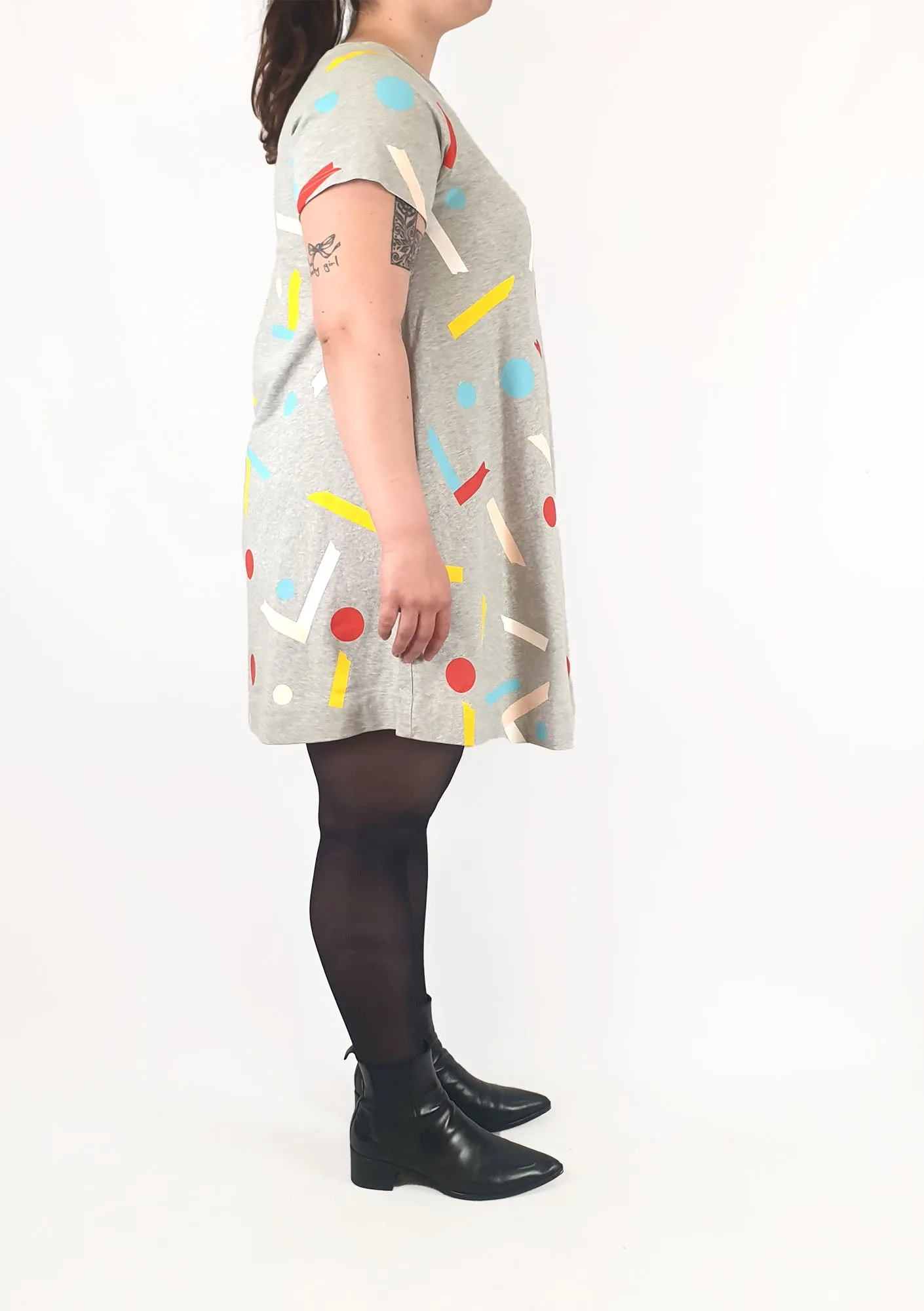 Gorman   Mireia Ruiz grey print dress size 14