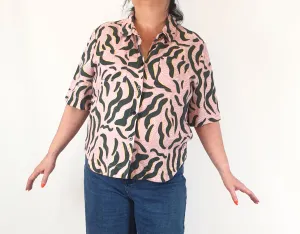 Gorman pink and black print shirt size 16