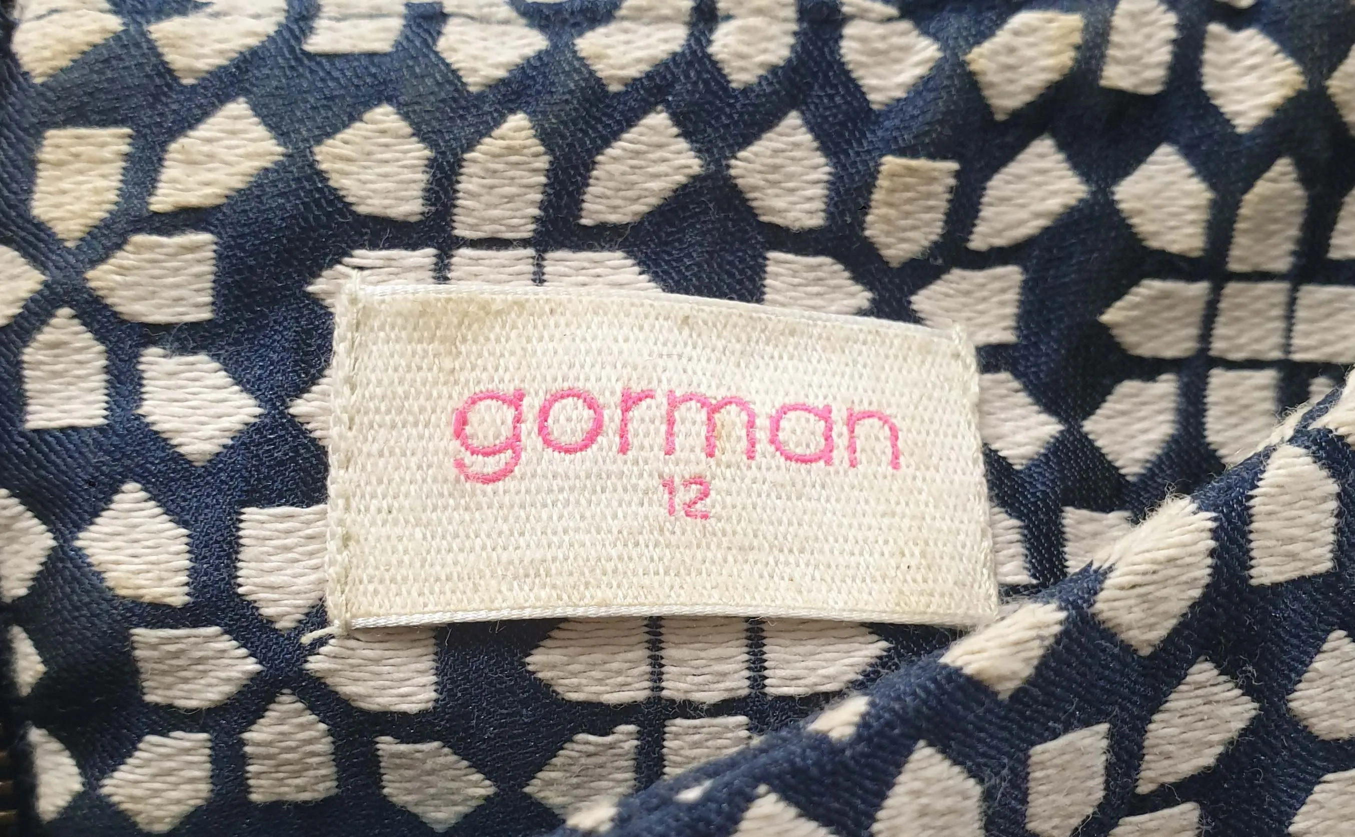 Gorman sleeveless blue and white embroidered dress size 12, best fits 10