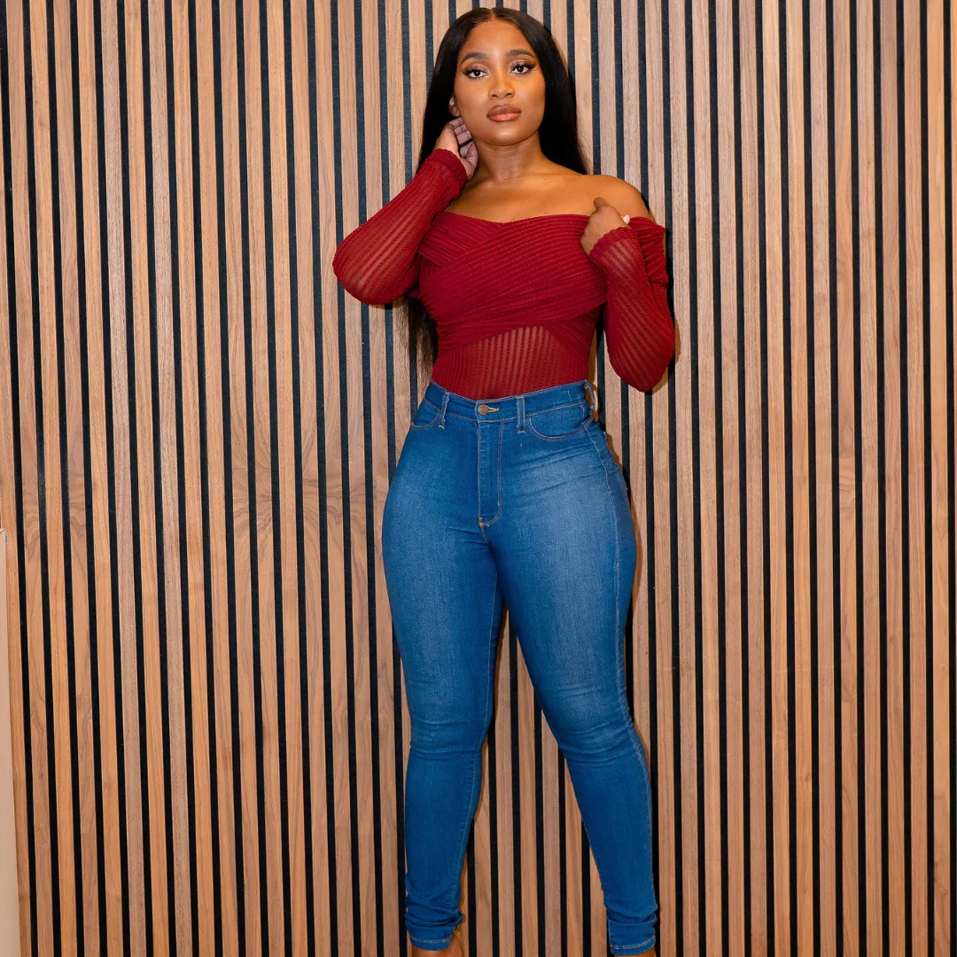 Grace Off-Shoulder Mesh Bodysuit