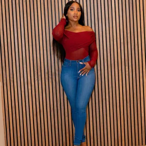Grace Off-Shoulder Mesh Bodysuit