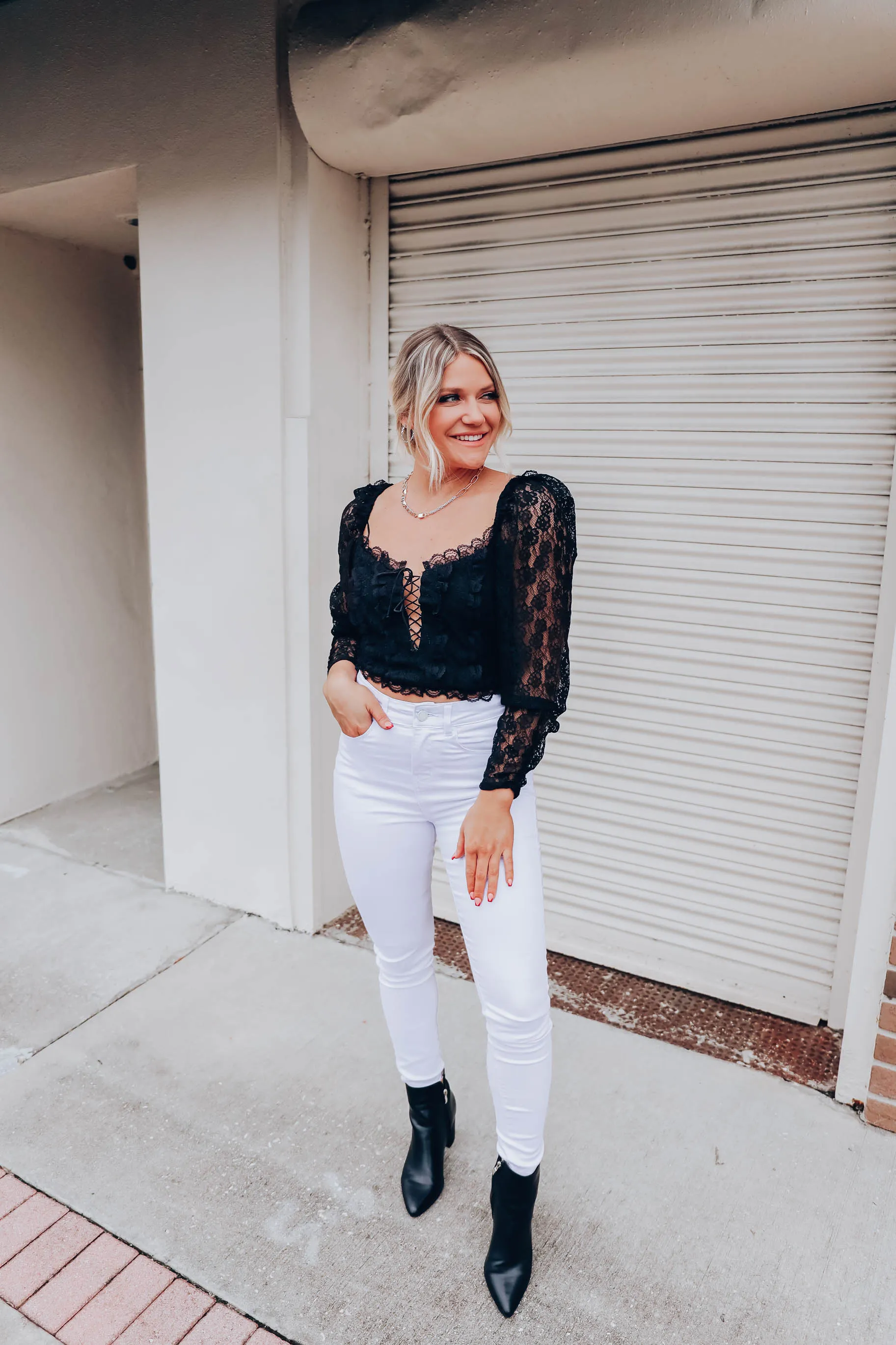 Graced With Lace Top - Black