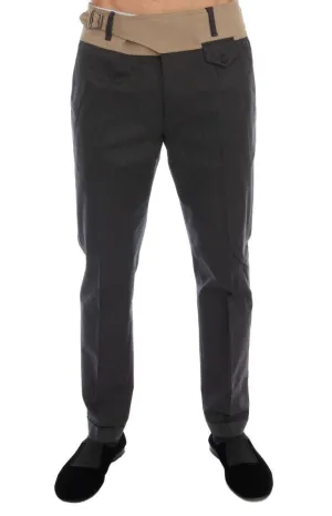 Gray Cotton Chinos Casual Pants