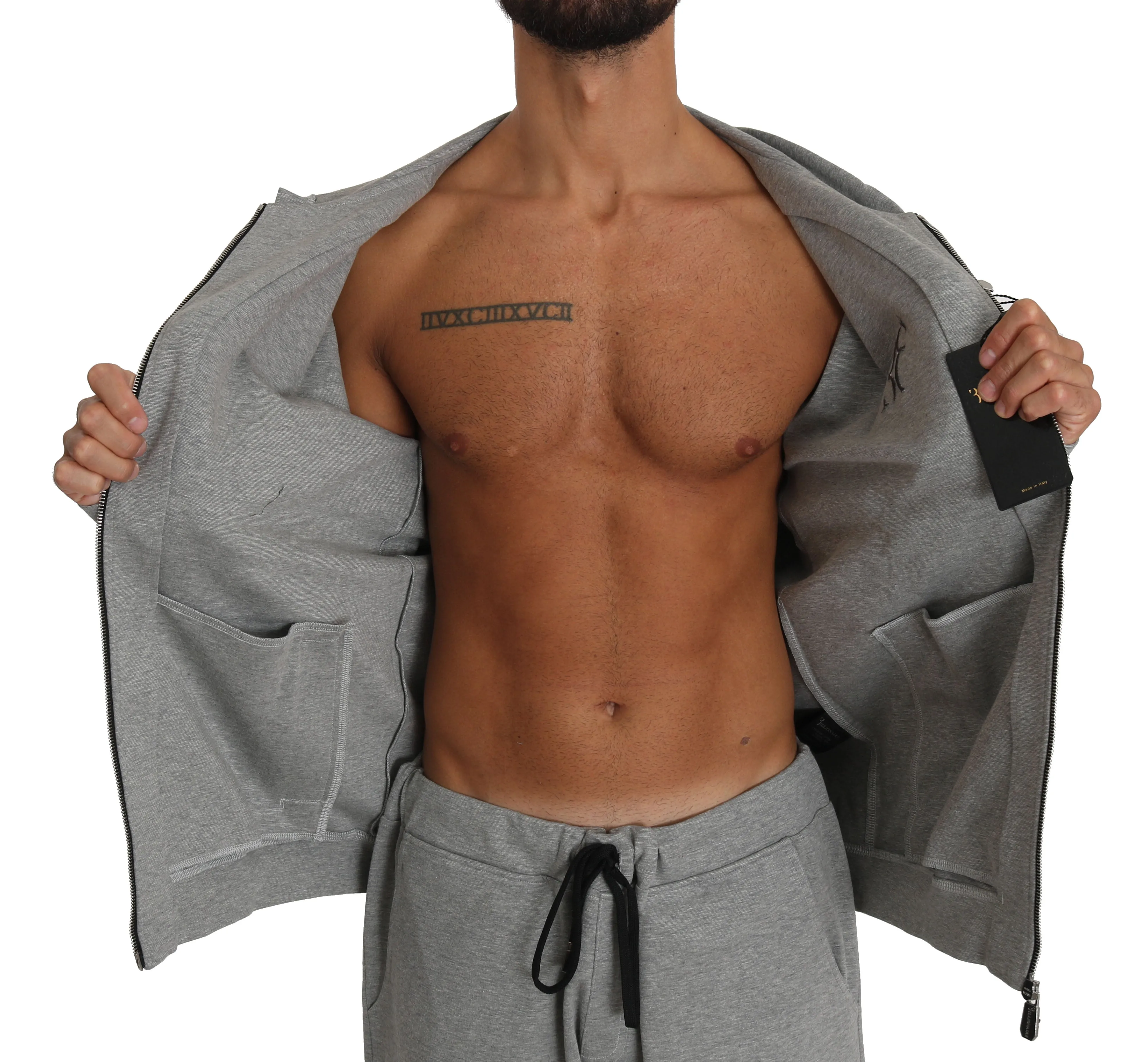 Gray Cotton Sweater Pants Tracksuit