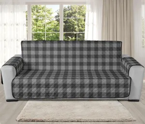 Gray Oversized Buffalo Plaid Couch Cover Sofa Protector 78" Seat Width