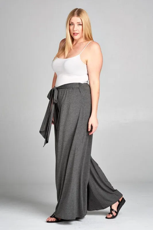 Gray Palazzo Pants- Plus Set