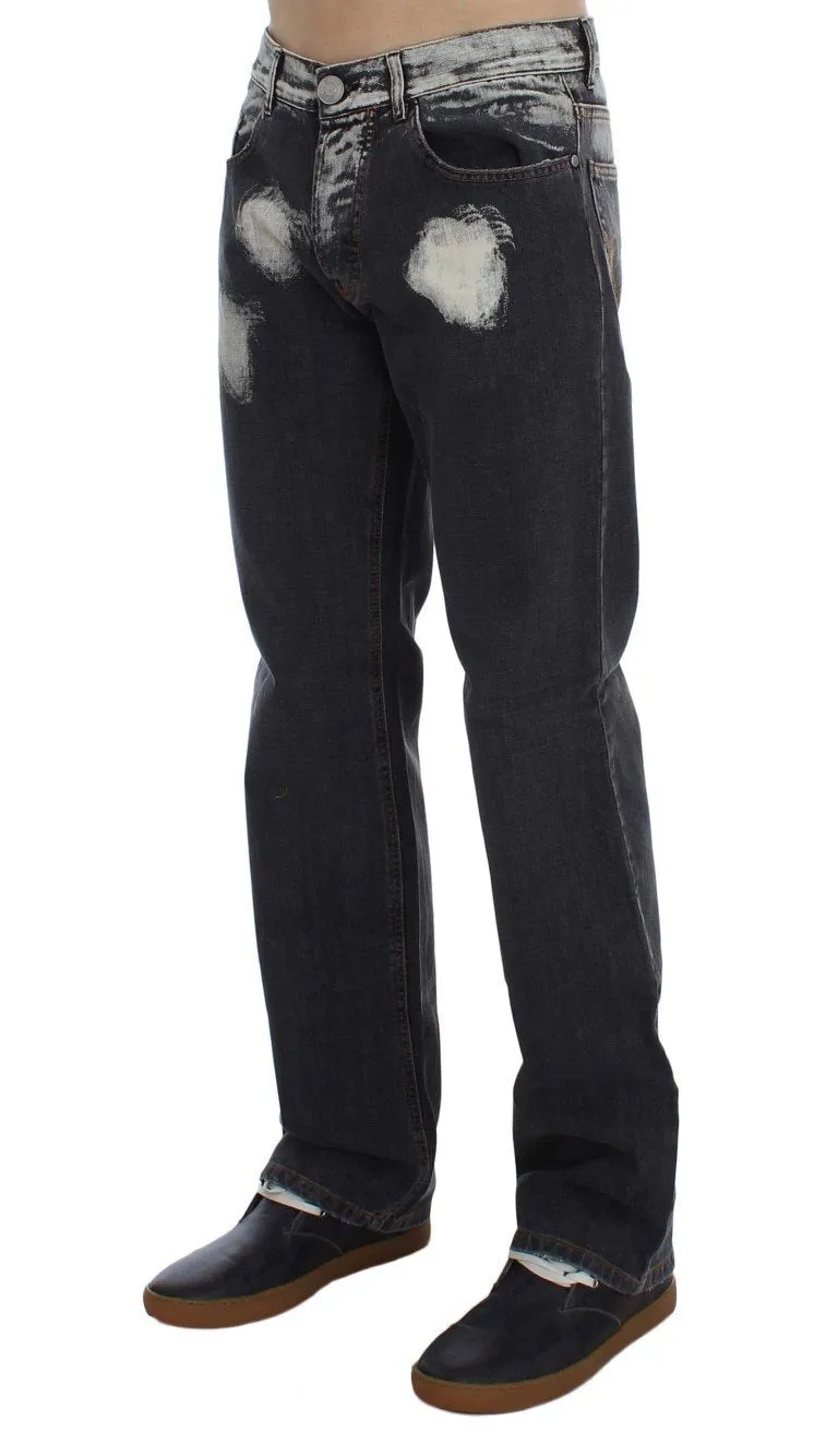 Gray Wash Cotton Regular Fit Jeans