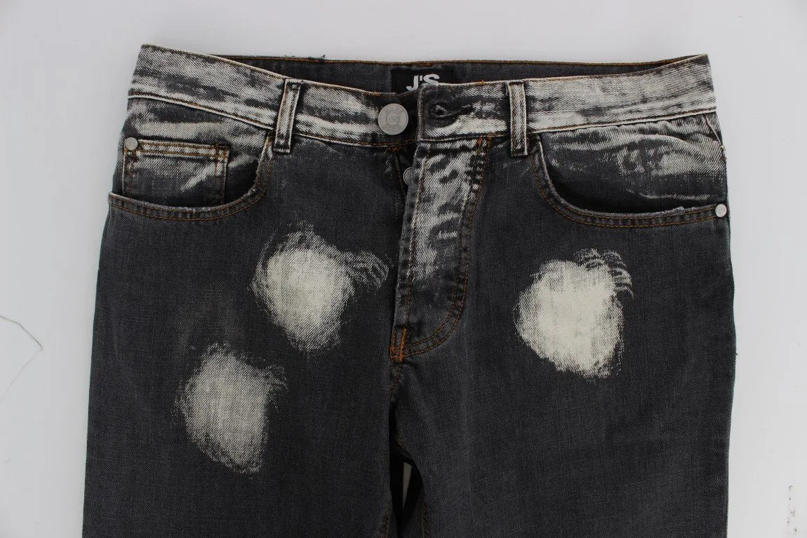 Gray Wash Cotton Regular Fit Jeans