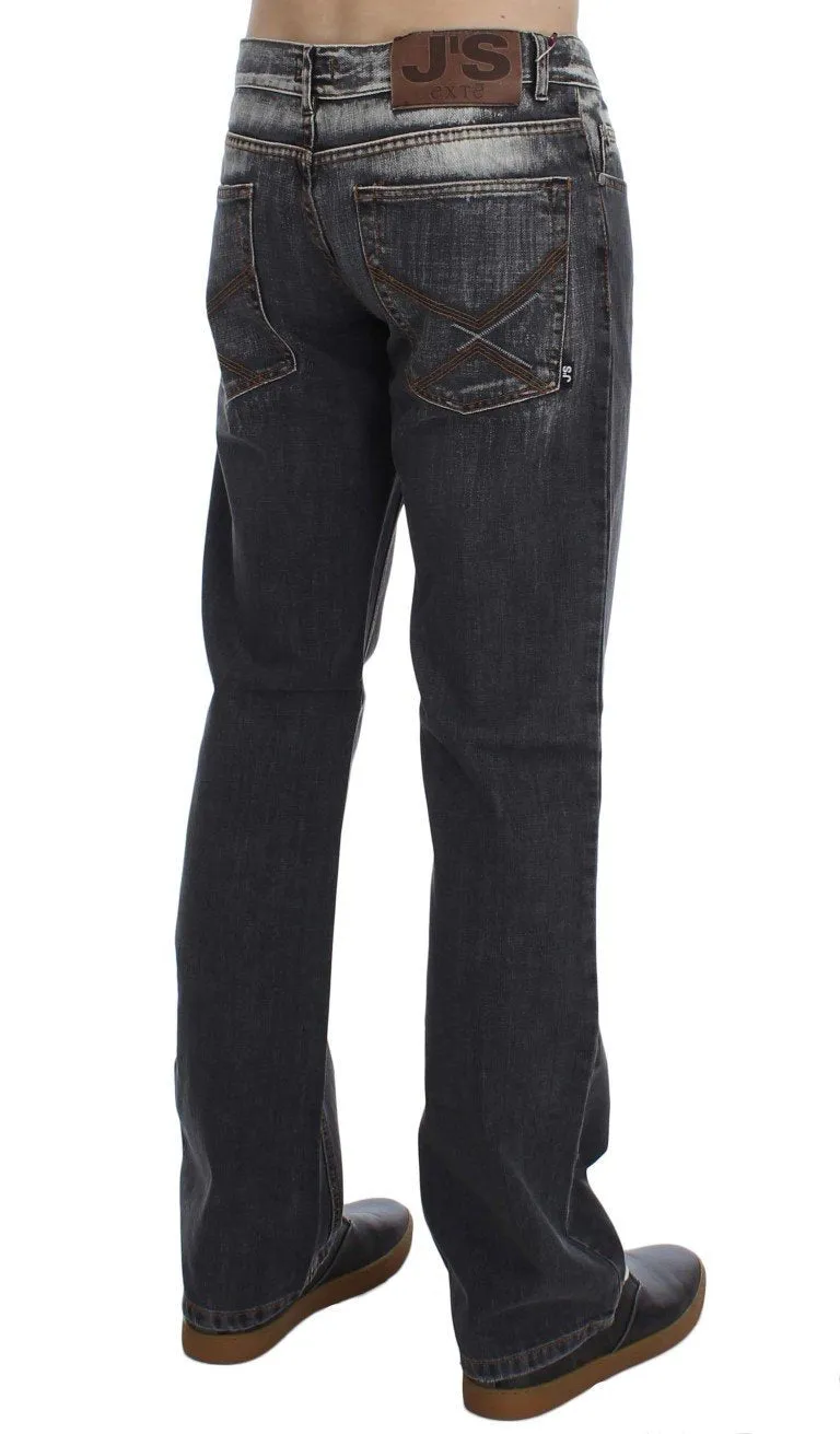 Gray Wash Cotton Regular Fit Jeans